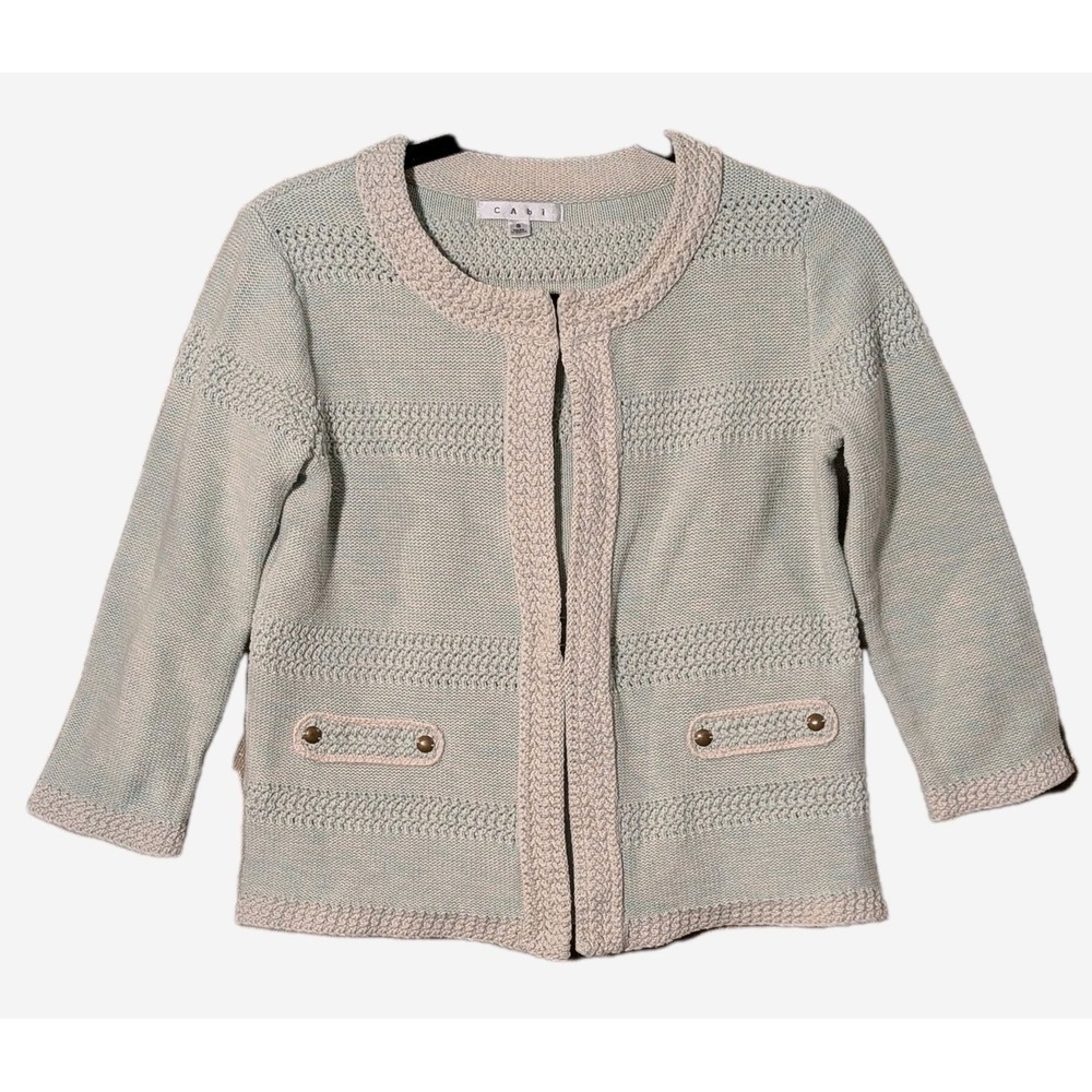 SM Women‎ CAbi Knit Seafoam Coastal Grandma Cottagecore  Cardigan Soft Girl